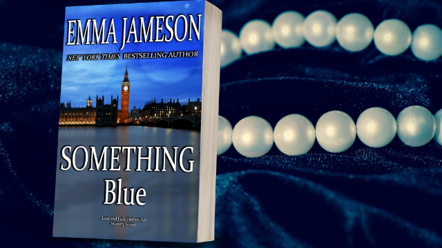 Paperback version of Something Blue with velvet and pearls