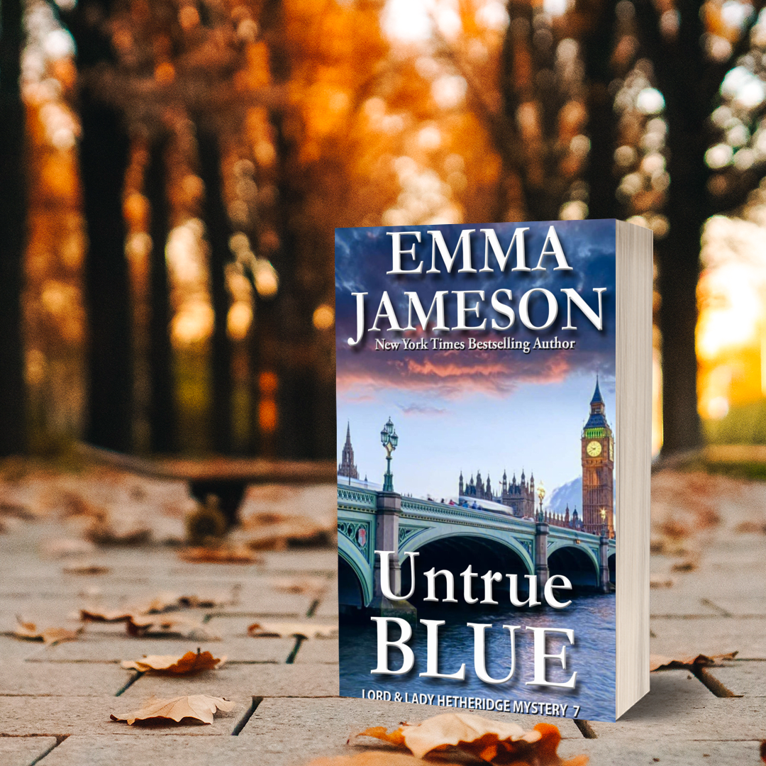 Paperback Untrue Blue against autumn background